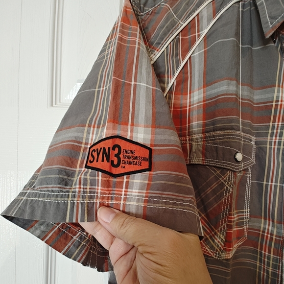 Men’s Harley Davidson Pearl Snap Shirt Sz L EUC Garage Mechanic Embroidered - Picture 5 of 8